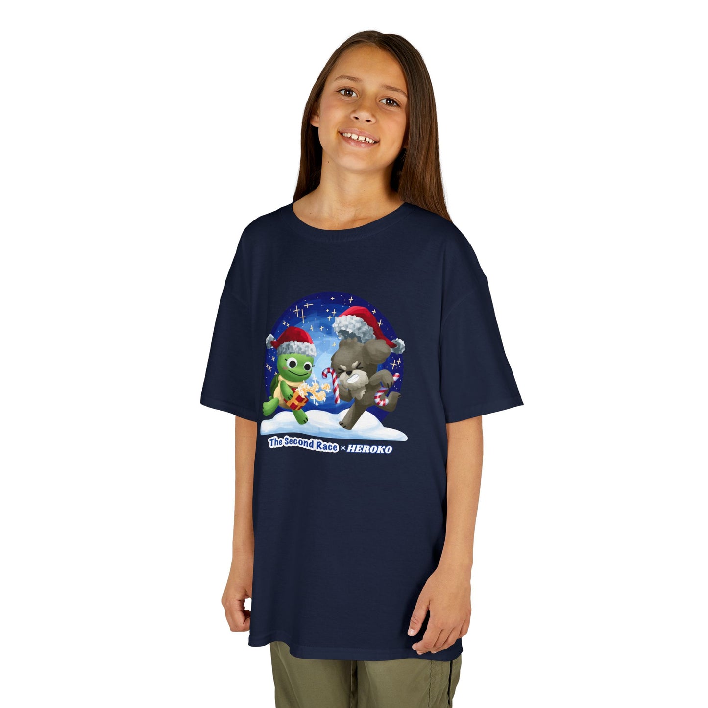 Kids Tee - Cute Holiday Turtle and Puppy in a Snow Globe from "The Second Race"