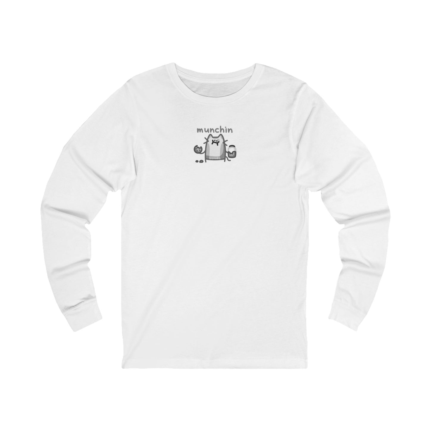 Adults CAT MUNCHIN' IN B&W Long Sleeve Tee Retail Fit