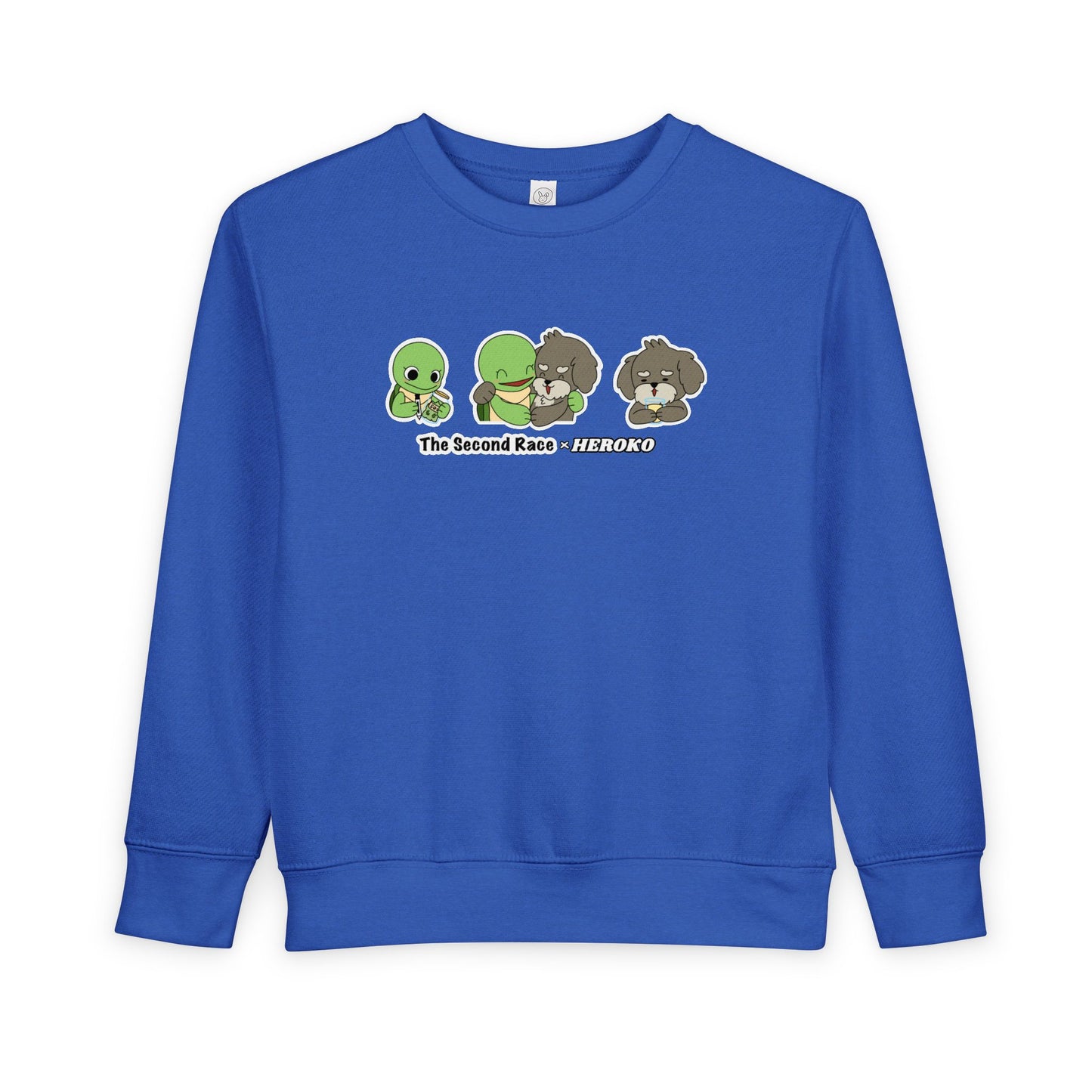 Toddler Sweatshirt — Cute Cartoon Turtle and Dog "The Second Race" Pullover
