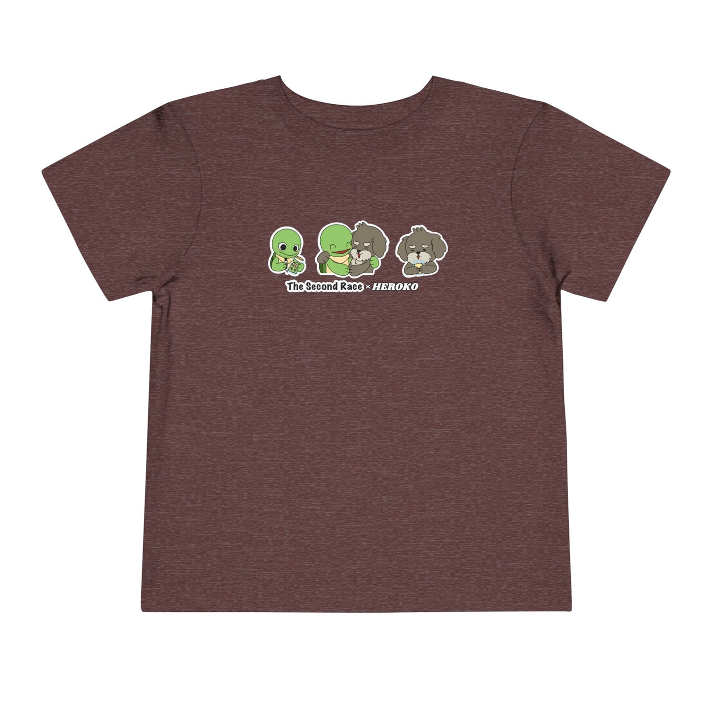 Toddler Tee — Cute Turtle and Dog Character Trio "The Second Race"