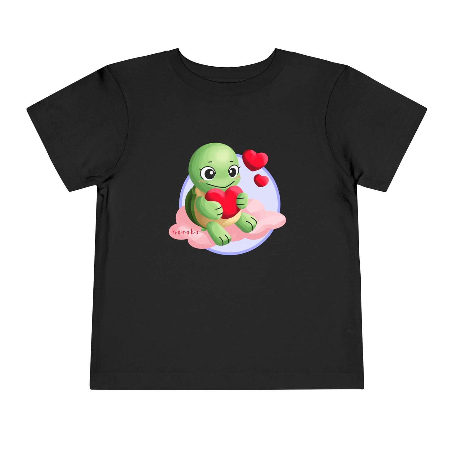 Toddler Tee - Cute Turtle Valentine's Day Design