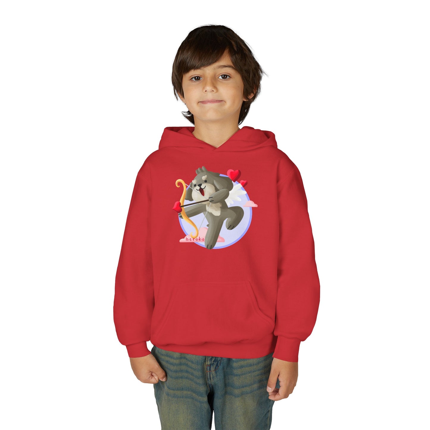 Kids Hoodie - Cute Dog Valentine's Day Design