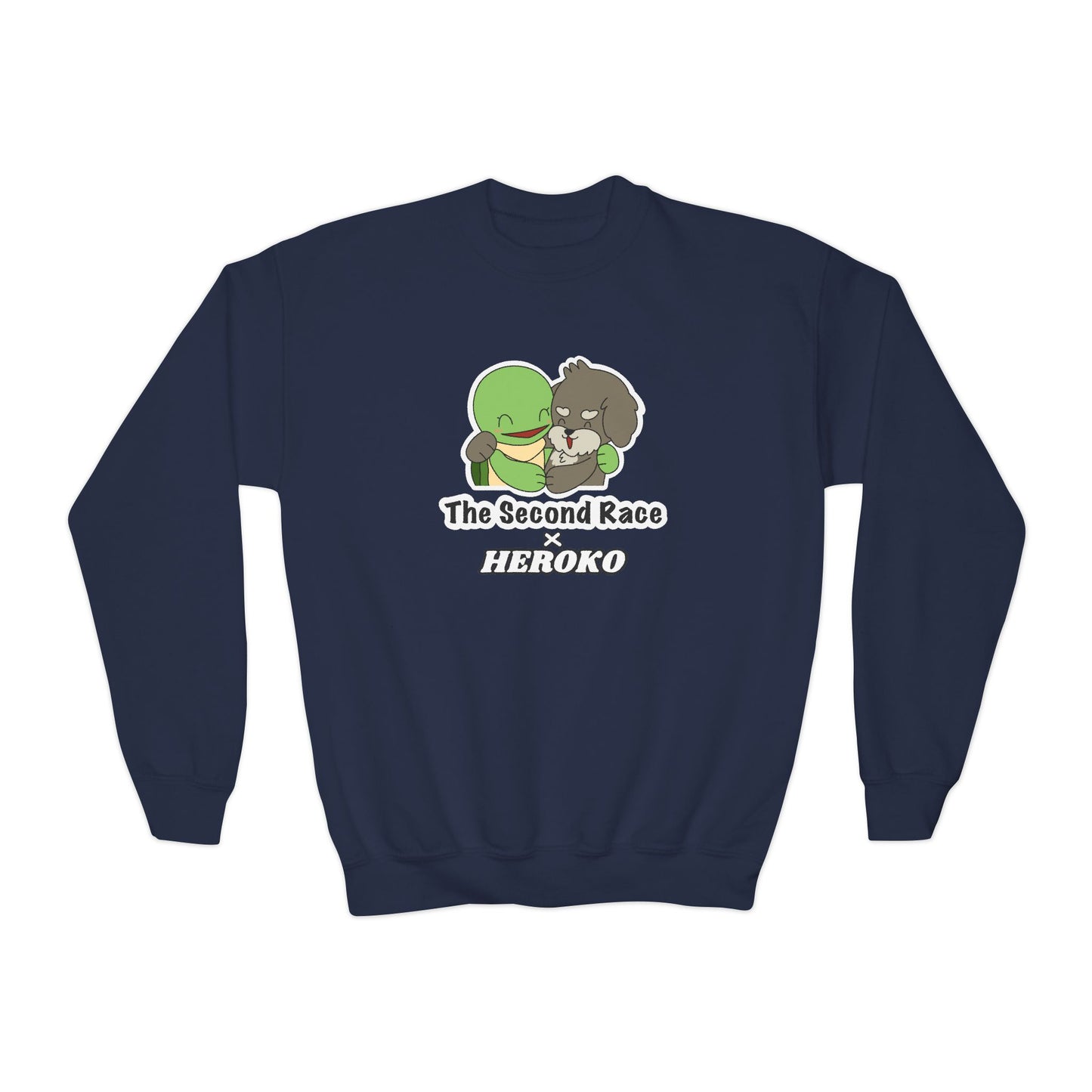 Kids Hugging Turtle & Puppy Crewneck Sweatshirt — The Second Race