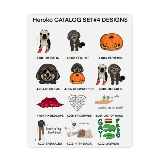 Heroko CATALOG SET#4 DESIGNS on a Poster