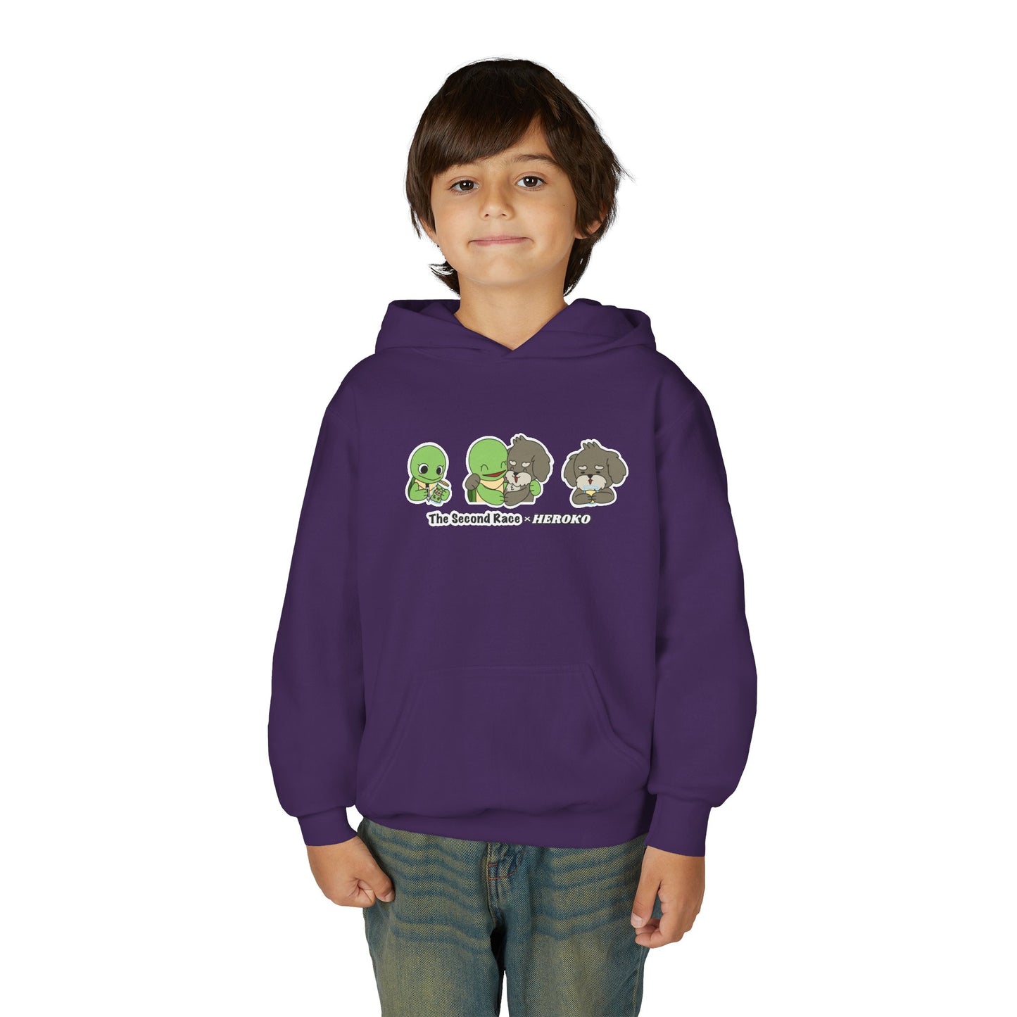 Kids Hoodie — Cute Turtle and Puppy Trios "The Second Race"